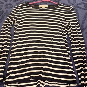 Navy and white striped long sleeve